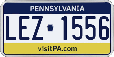 PA license plate LEZ1556