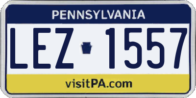 PA license plate LEZ1557