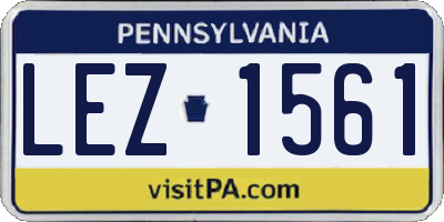 PA license plate LEZ1561