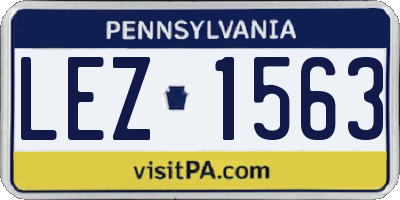 PA license plate LEZ1563