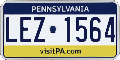 PA license plate LEZ1564