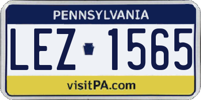 PA license plate LEZ1565