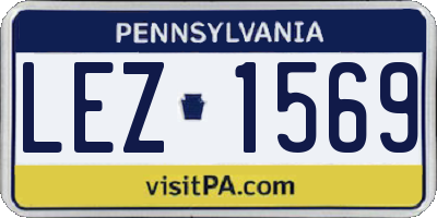 PA license plate LEZ1569
