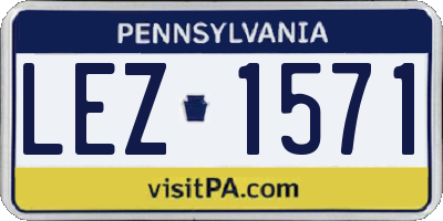 PA license plate LEZ1571