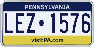 PA license plate LEZ1576