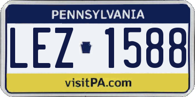 PA license plate LEZ1588