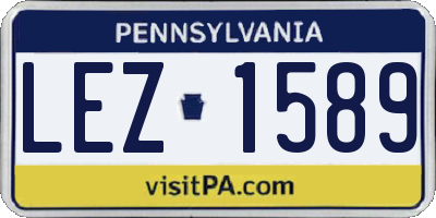 PA license plate LEZ1589