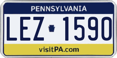 PA license plate LEZ1590