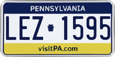PA license plate LEZ1595