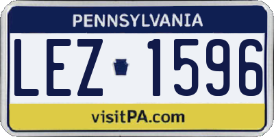 PA license plate LEZ1596