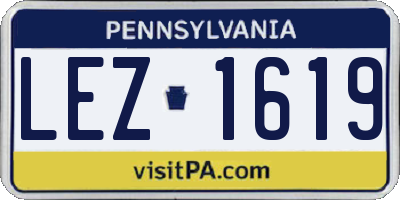 PA license plate LEZ1619