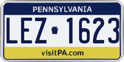 PA license plate LEZ1623