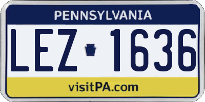 PA license plate LEZ1636