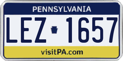 PA license plate LEZ1657