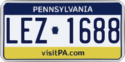 PA license plate LEZ1688