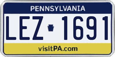 PA license plate LEZ1691
