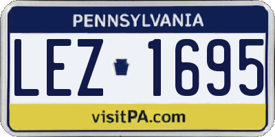 PA license plate LEZ1695