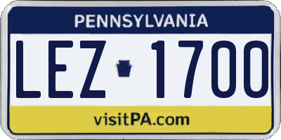 PA license plate LEZ1700