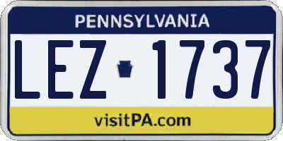 PA license plate LEZ1737