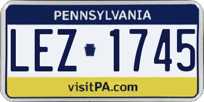 PA license plate LEZ1745