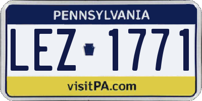 PA license plate LEZ1771