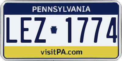 PA license plate LEZ1774