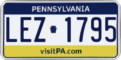 PA license plate LEZ1795