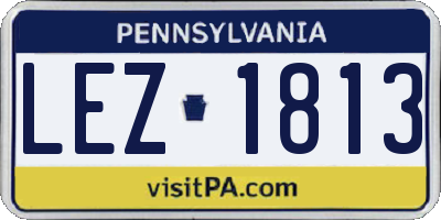 PA license plate LEZ1813