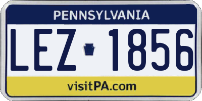 PA license plate LEZ1856