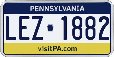 PA license plate LEZ1882