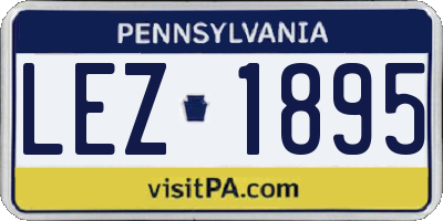 PA license plate LEZ1895