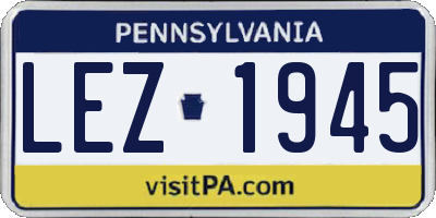 PA license plate LEZ1945