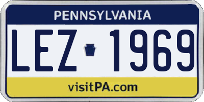 PA license plate LEZ1969