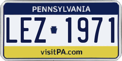 PA license plate LEZ1971