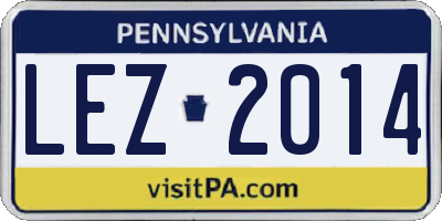 PA license plate LEZ2014
