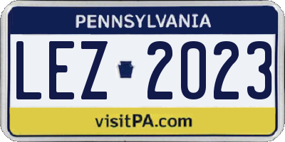 PA license plate LEZ2023