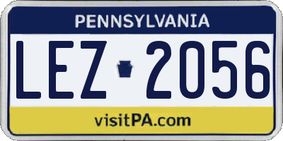 PA license plate LEZ2056