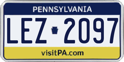 PA license plate LEZ2097