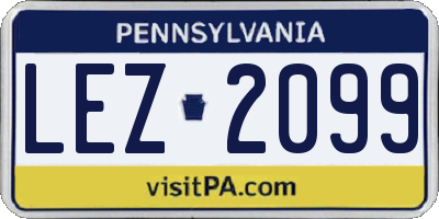 PA license plate LEZ2099