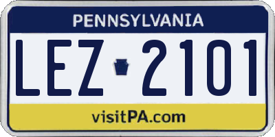 PA license plate LEZ2101