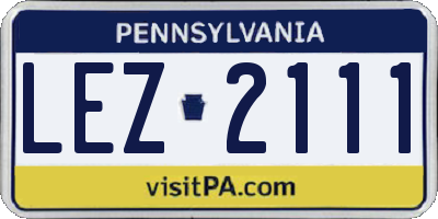 PA license plate LEZ2111