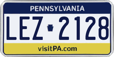 PA license plate LEZ2128