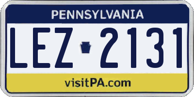 PA license plate LEZ2131