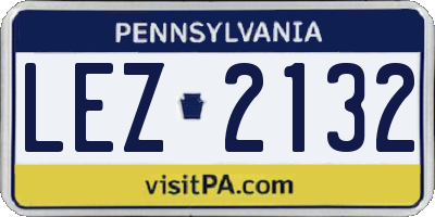 PA license plate LEZ2132