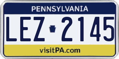 PA license plate LEZ2145