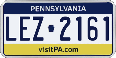 PA license plate LEZ2161