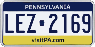 PA license plate LEZ2169
