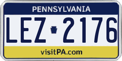 PA license plate LEZ2176