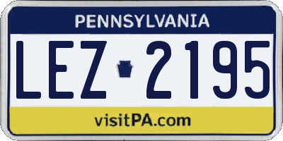 PA license plate LEZ2195