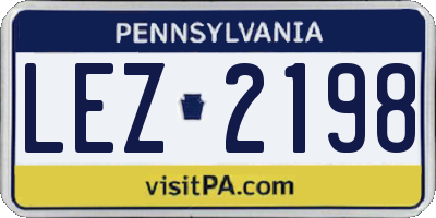 PA license plate LEZ2198